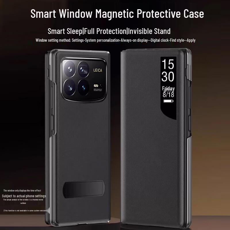 Xiaomi Mix Fold 4 Leder-Flip-Hülle mit Ständer