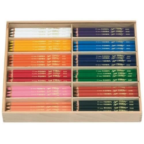 Crayons de couleur - Lyra - Super Ferby 1 - Lot de 144 - Mine 6,25mm - Bois de qualité