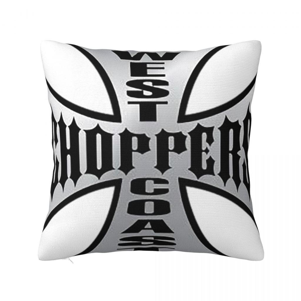 Personalized West Coast Iron Cross Choppers Square Pillowcase Pillow Cover Cushion Zip Decorative Throw Pillow for Home Car