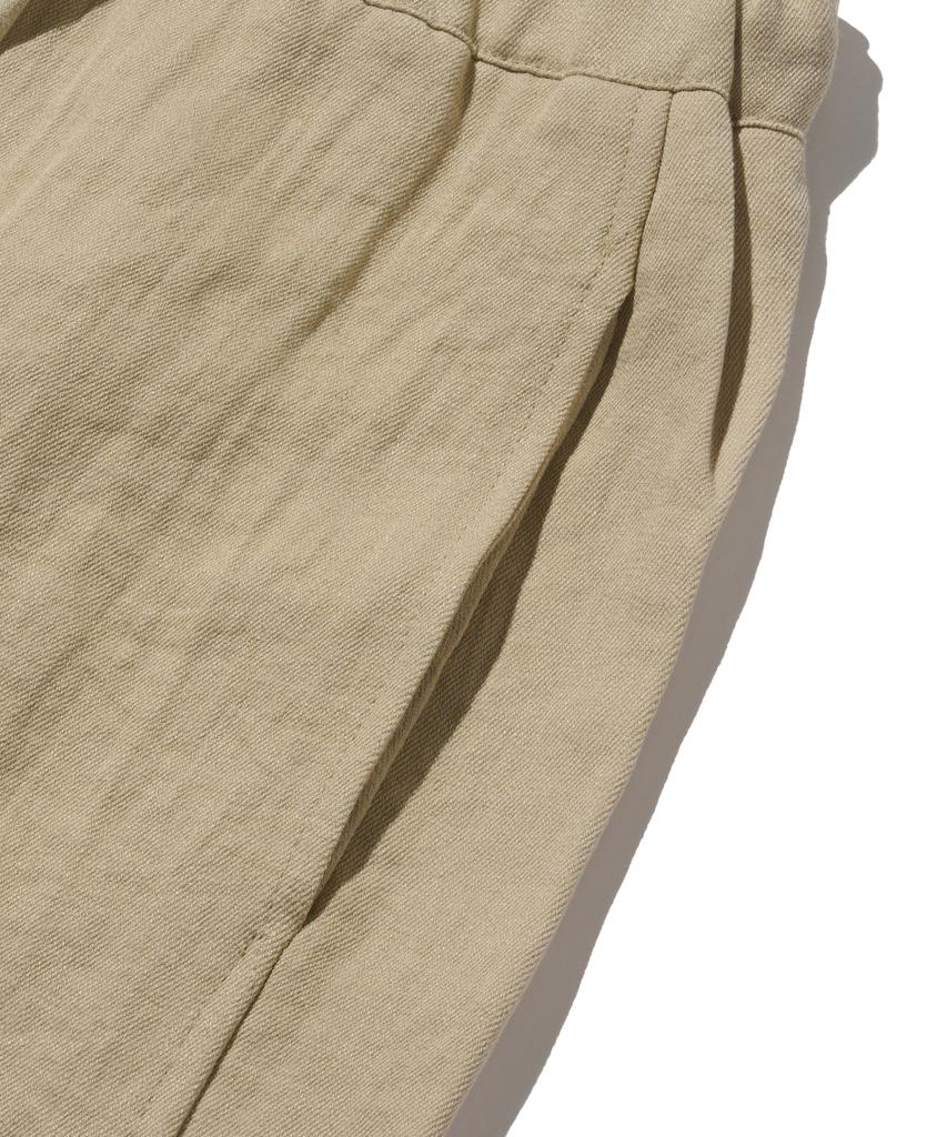 Cargo Bros For Woman Airy Linen Wide Elastic Pants (Beige)