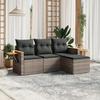 VidaXL Garden Lounge Set with Cushions 4 Pcs, Patio Sofas, Patio Furniture Set, Outdoor Furniture, Grey 3259148