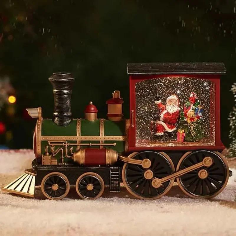 Christmas Gift Santa Claus Snowman Eve Box Train Crystal Ball Ornaments Table Decoration