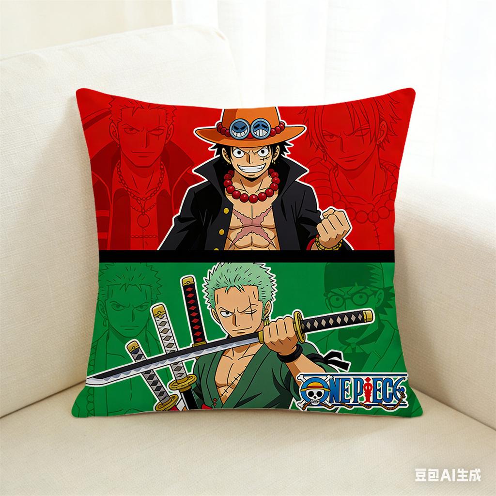 One Piece Pillow Cover Anime Fan Favorite Character Print Decorative Pillowcase for Bedroom Living Room and Anime Enthusiasts