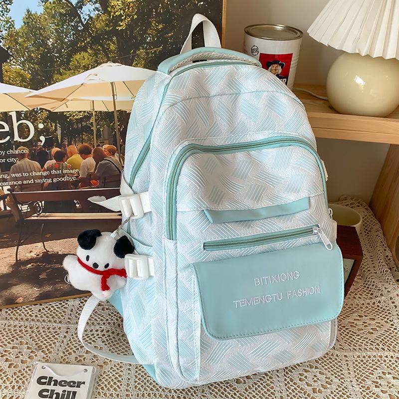 Children's Primary School Students Girls Color Blocking Backpack Middle School Students Junior High School Students Backpack