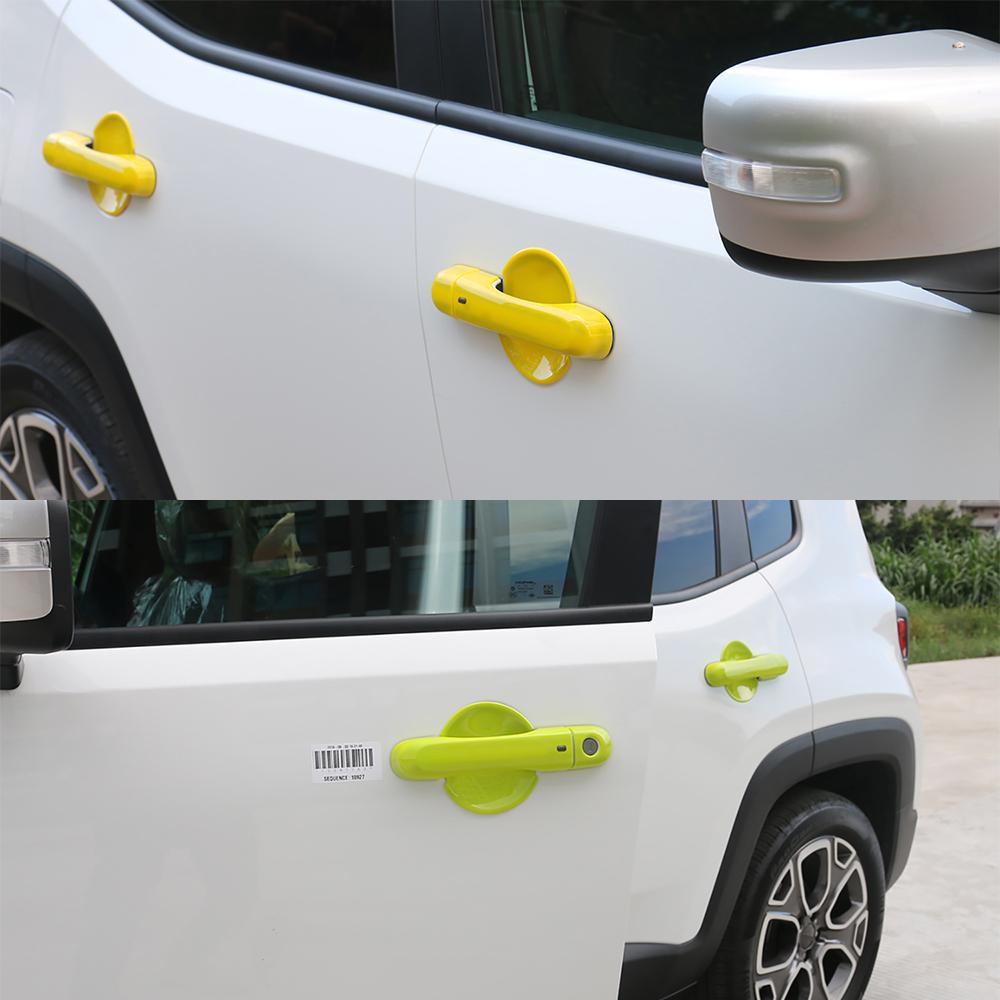 Door Grab Handle Bowl Decoration Cover Trim Sticker for Jeep Renegade 2016 2017 2018    2022 2023 Car