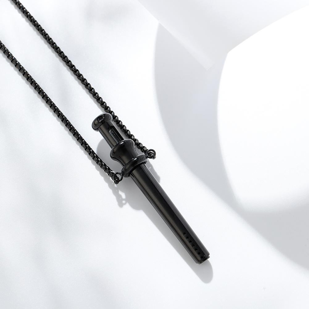Breathing Resistance Whistle Necklace Stainless Steel Meditation Whistle Necklace Meditation Jewelry for Anxiety & Stress Relief