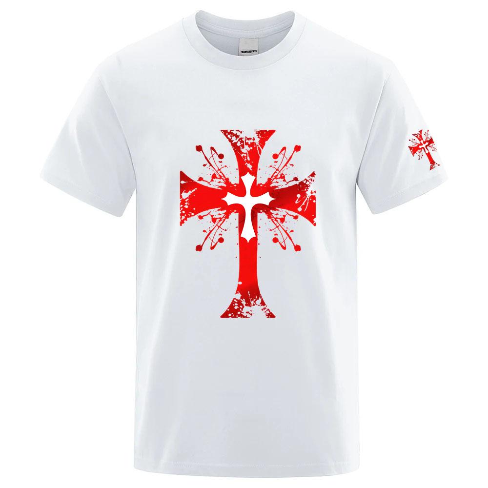 Unisexs 2025 Knights Templar Logo Print Summer Solid Color Shorts Sleeve Business Leisure Absorb Sweat Breathable Tshirt