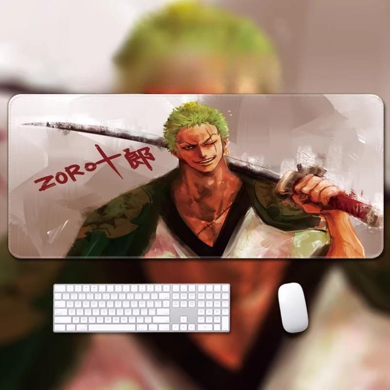 One Piece Leather Mouse Pad Oversized Small Office Gaming Keyboard Pad Desk Pad Bristle Bracelet Monkey D. Luffy Roronoa Zoro Decorative Desk Mat