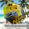 Custom Name Personalized Neymar Jr Print Umbrella, Auto Open Close, 8‑Rib Sturdy Frame, Commute Camping Hiking Use, Birthday Gift