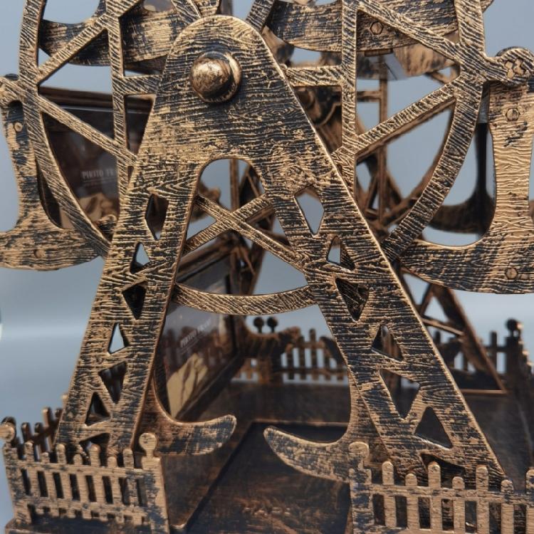 Dekoratives Riesenrad-Design Fotohalter für 12 Fotos Mit leicht austauschbarem drehendem Bilderrahmen Geschenk
