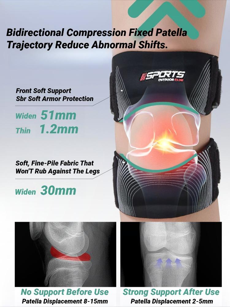 Durable And Safe Patella Knee Strap With Ergonomic Silicone Pad For Patellar Tendon Support Adjustable Compression Stabilizer Braces Pain Band