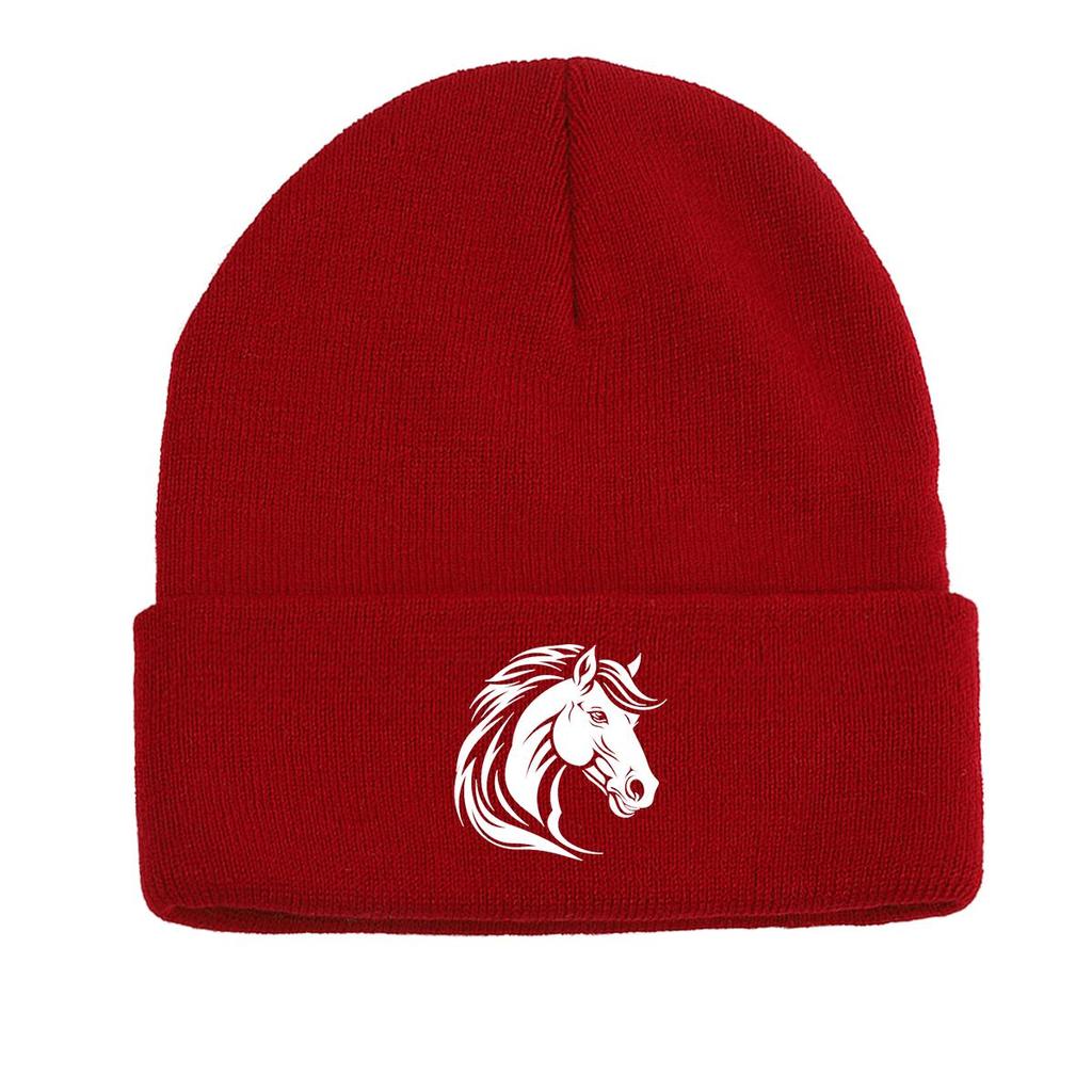 White Wolf Winter Knitted Cap Beanie, Animal Skull Cap Elastic Stretchy Headwear Headwear Knit Hat Beanie