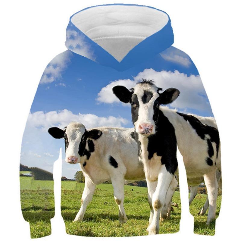 Autumn 3D Animal Pattern Printed Hoodies Fashionable Casual Sports Long Sleeved Children's Boy Hooded Sweatshirts