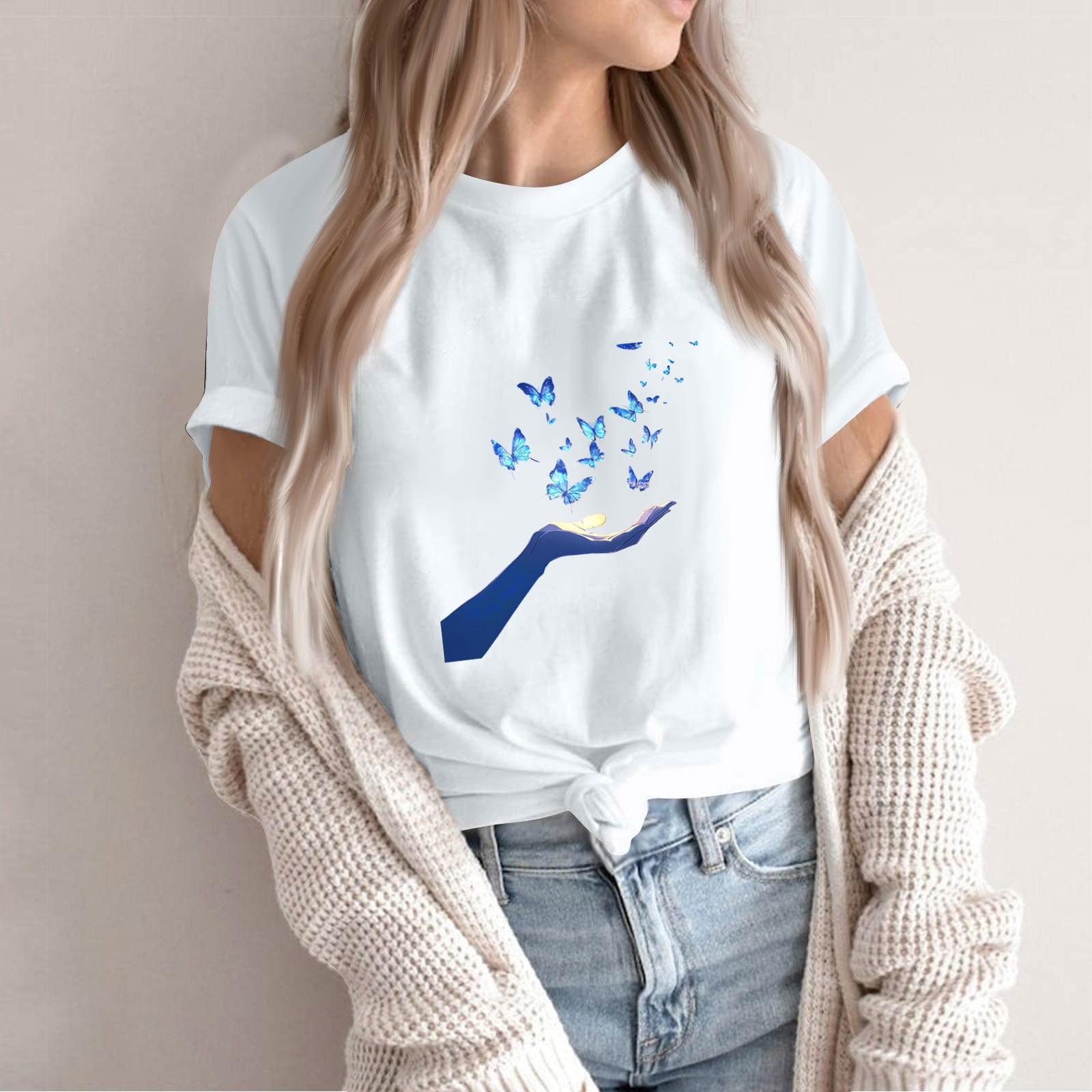 

Женская футболка с круглым вырезом и коротким рукавом, повседневная, с принтом XXL белый