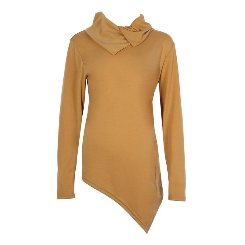 Autumn Winter Fashion Men's Plus Size Irregular Turtle Shirring Pocket Long Sleeve Personality T Shirt