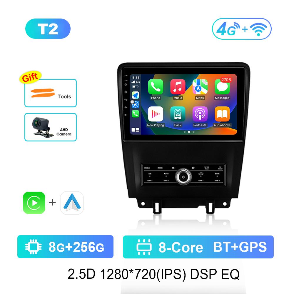 Carplay Car Radio Multimedia Player 10 Inch for Ford Mustang 2009 - 2014 Android System Bluetooth Navi GPS QLED Screen WiFi 4G
