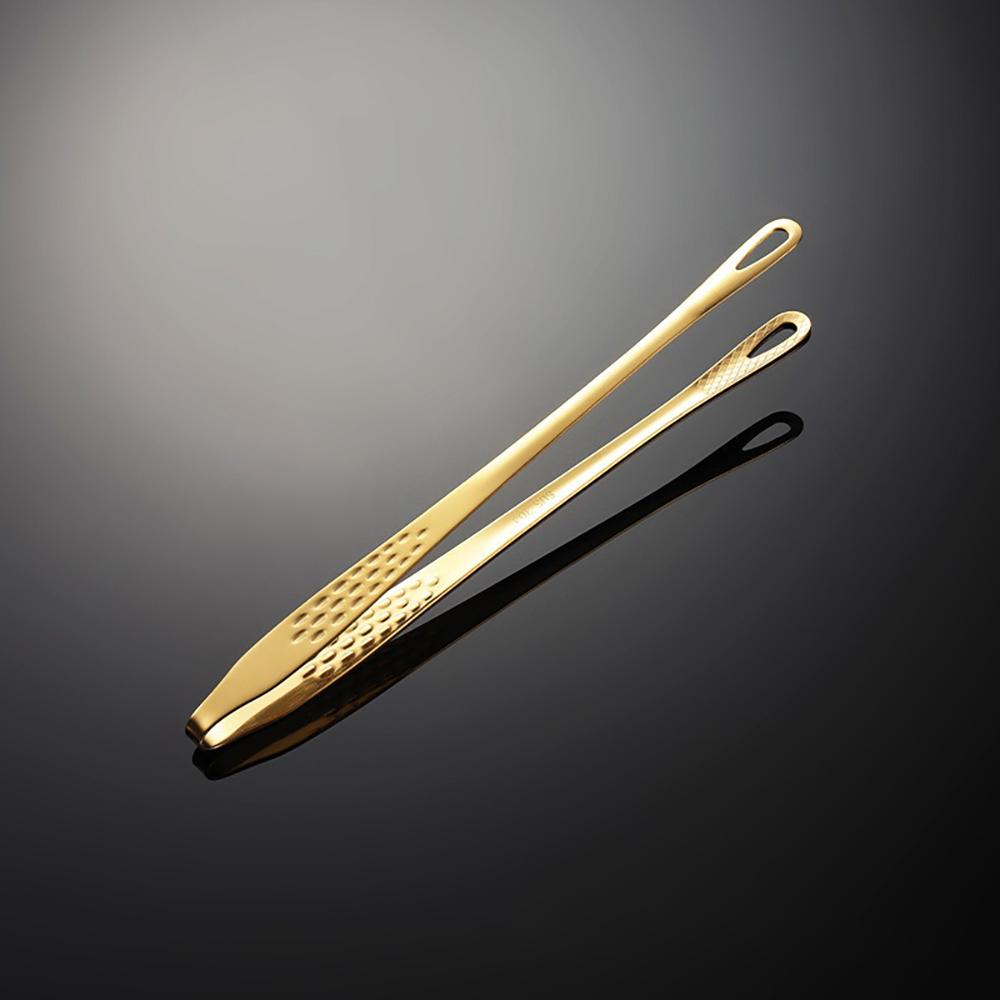 Stainless Steel Korean Style Barbecue Clip Gold and Silver Extended Bread Clip Kitchen Barbecue Tool