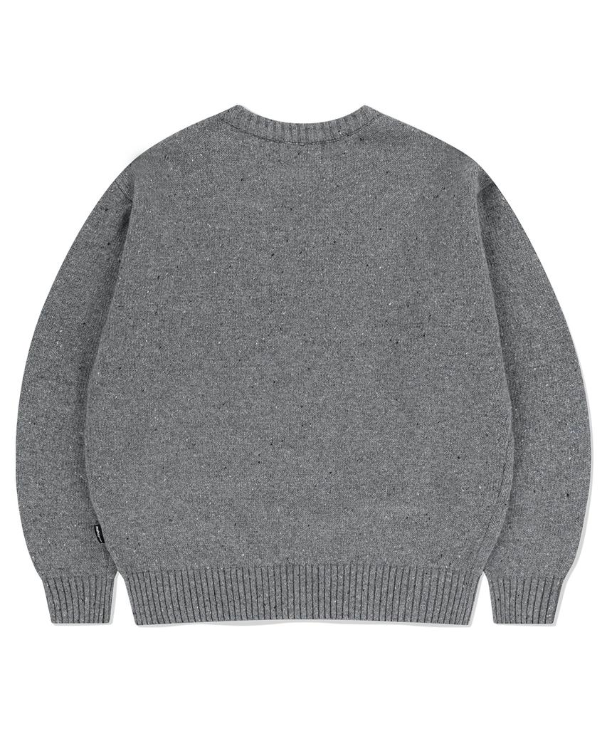 MAHAGRID Basic Logo Nep Knit Sweater Gray(Mg2Efmk605A)