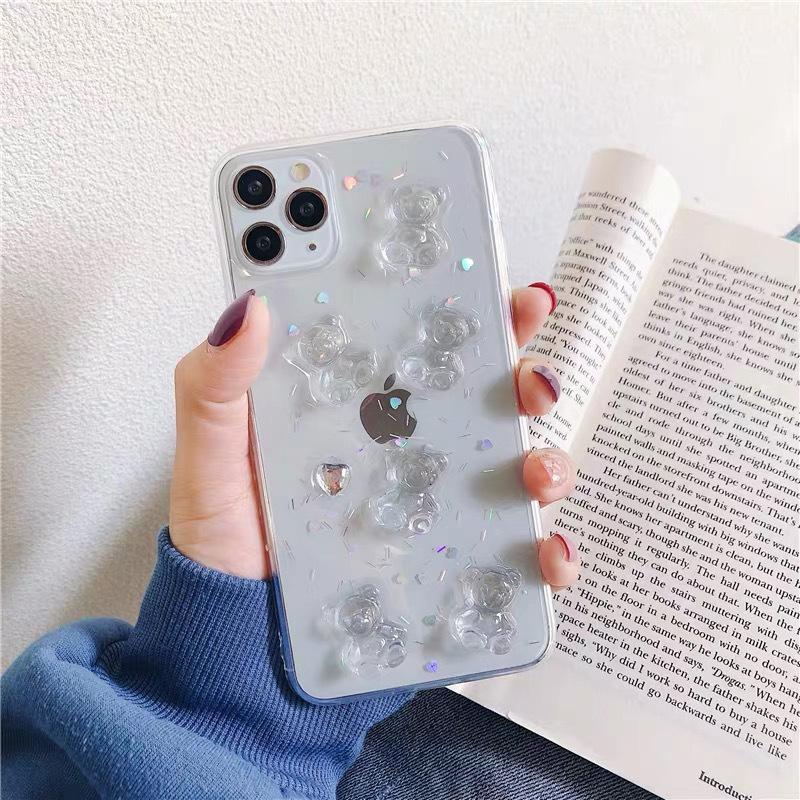 

For IPhone17promax Glue Bear for Apple Phone Case for Transparent and Simple on 16/15/14 For iPhone 17Promax