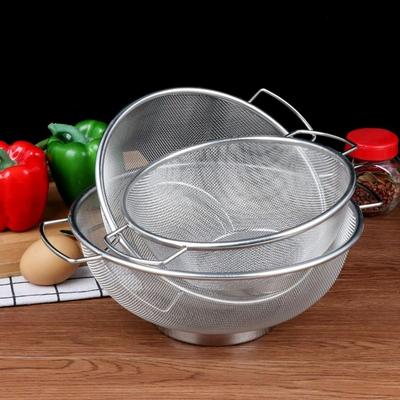 Stainless Steel Strainer With Handles Quick Drainage, Featuring Micro-Perforations,Suitable For Pasta, Fruits, Rice, Vegetables