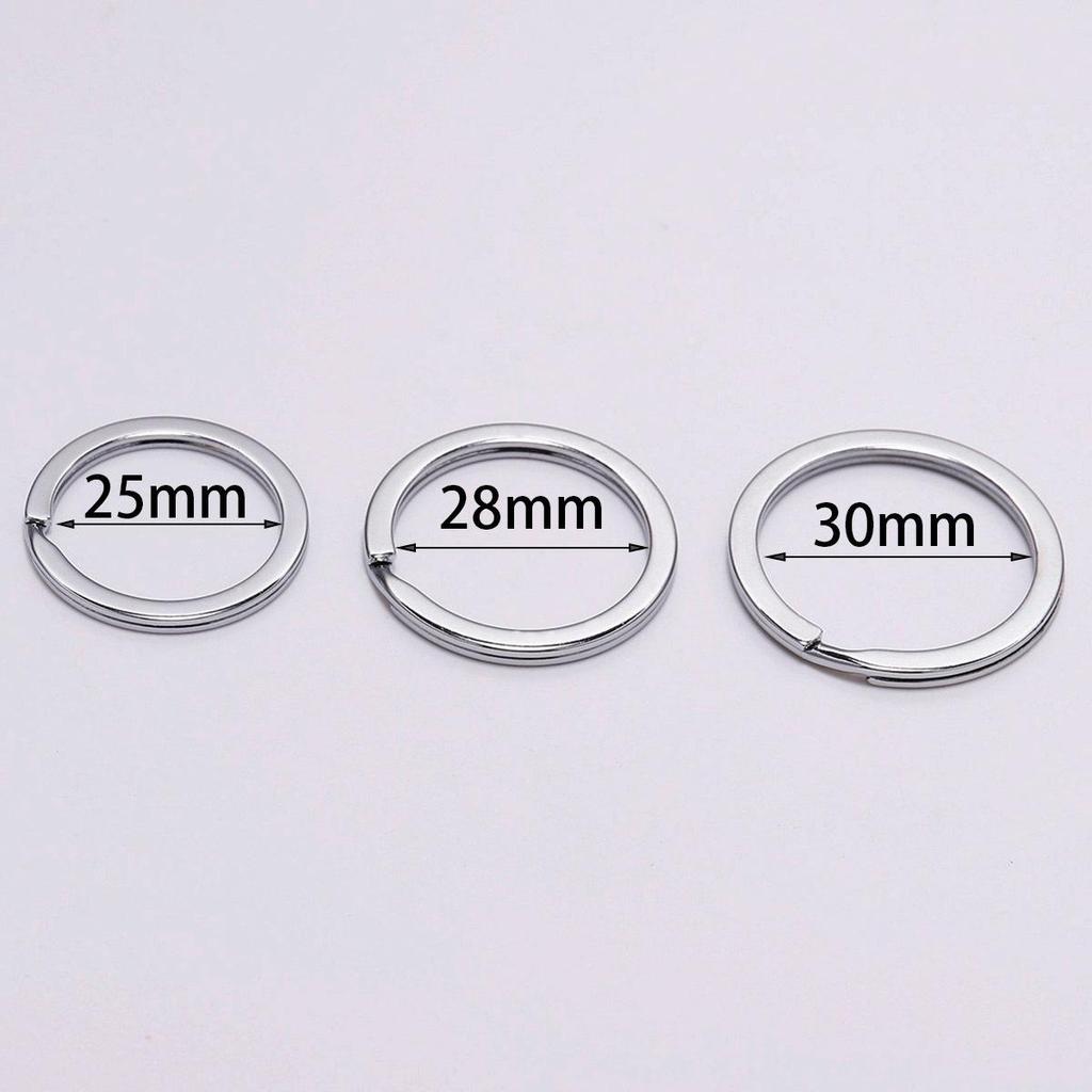 Electroplated DIY Flat Circle Keyring Pendant Charm, 25-30mm, In Stock