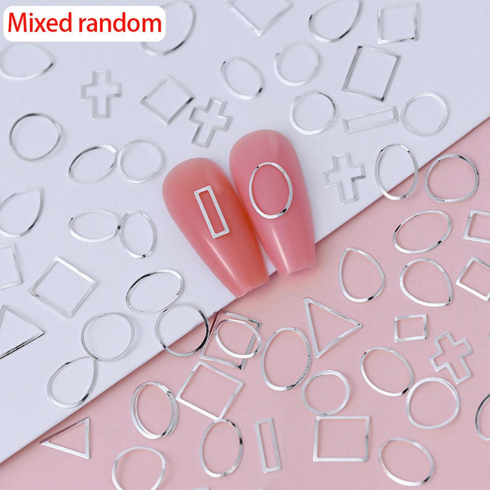 Golden Star Moon Leaf Alloy Nail Art Decoration Hollow Flat Bottom Light Luxury Girl Style Metal Nail Art Jewelry