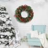 Christmas Wreath Artificial Christmas Decor Festive Wreath With Red Berries Pine Cones For Front Door Outdoor Indoor Home Porch