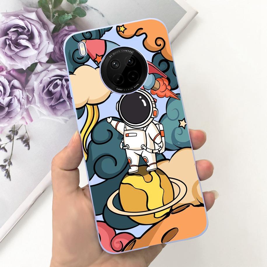 For Huawei Y9a 2020 Silicone Case FRL-22 FRL-23 Cute Astronaut Love Heart Slim Soft TPU Phone Case on Huawei Nova Y9a Y 9A Cover