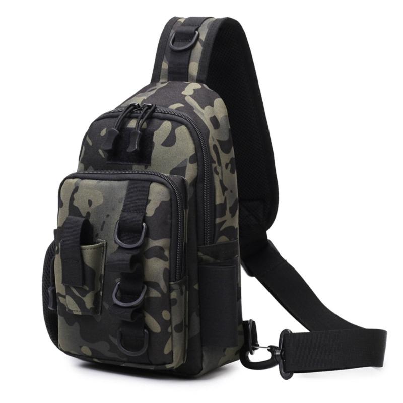 Fishing Tackle Storage Shoulder Bag Outdoor Fishing Shoulder Pack Comfortable Fishing Gear Carrying Bag with Rod Stand
