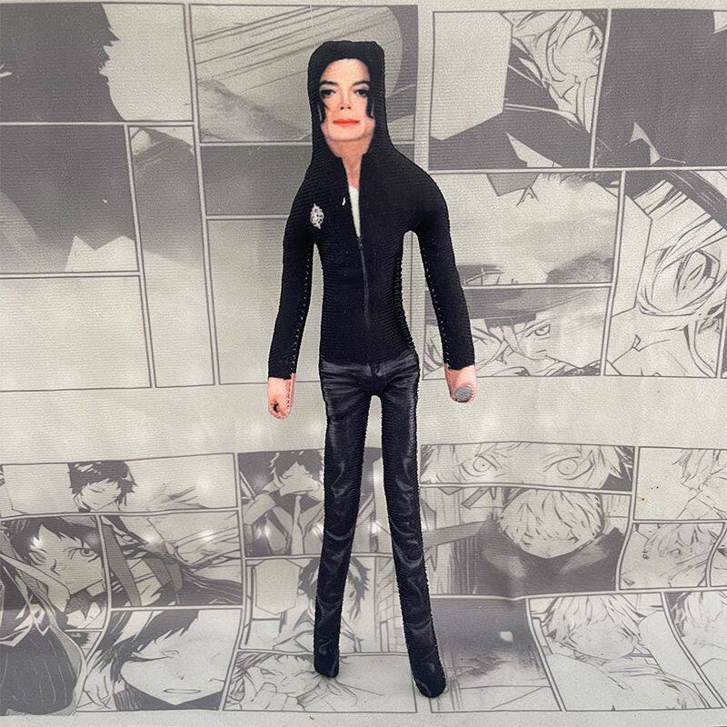6pcs Michael Jack Bendable Doll Wire Frame Poseable Figure Toy Abstract Stuffed Figurine Collectible Desktop Ornament Decor Gift
