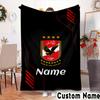 Custom Name Al-Ahly Club Crest Throws Blanket Flannel Blankets for Couch Bed Gifts for Men Women Picnic blanket Christmas fan gifts