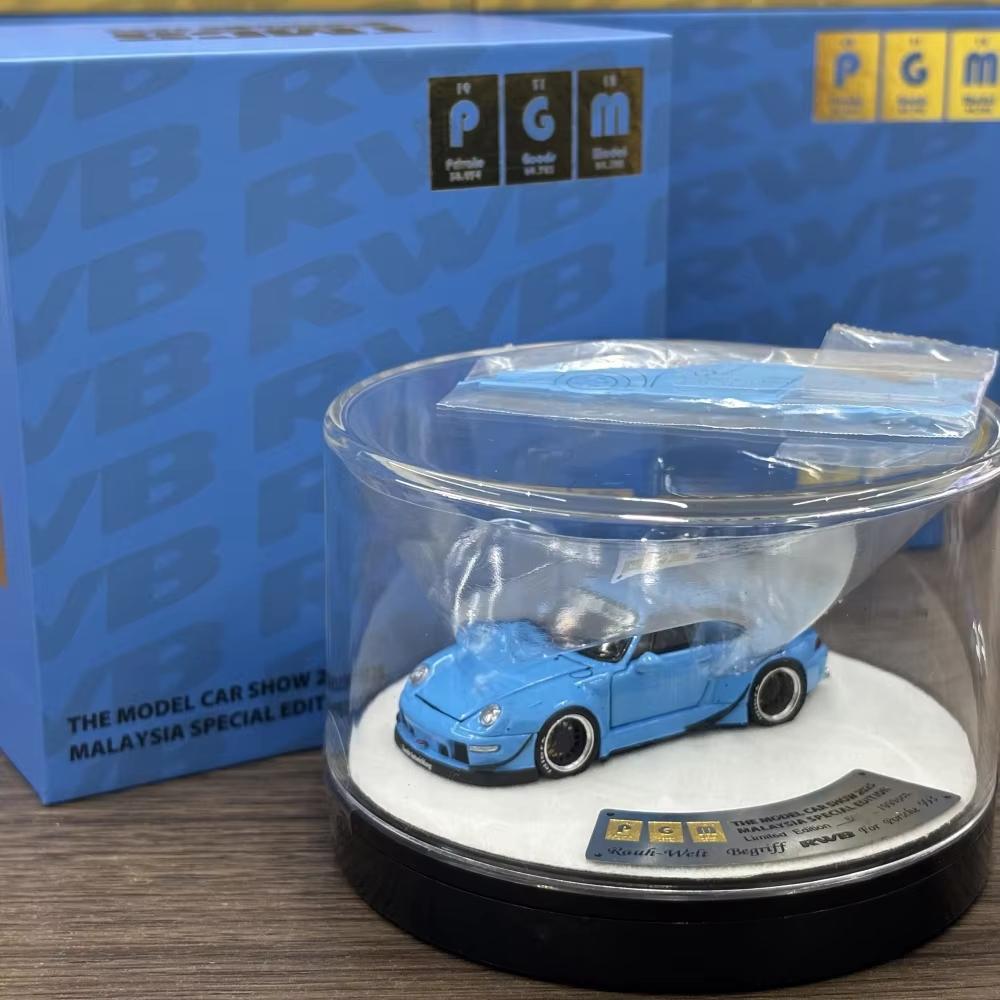 

PGM 1:64 RWB993 Malaysia Edition Diecast Model Car синій