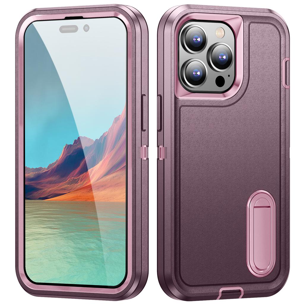 Case for iPhone 15 14 13 Mini 12 11 Pro Max XS XR 8 7 Plus Heavy Duty Shockproof Anti-Scratch Protective Kickstand Phone Case