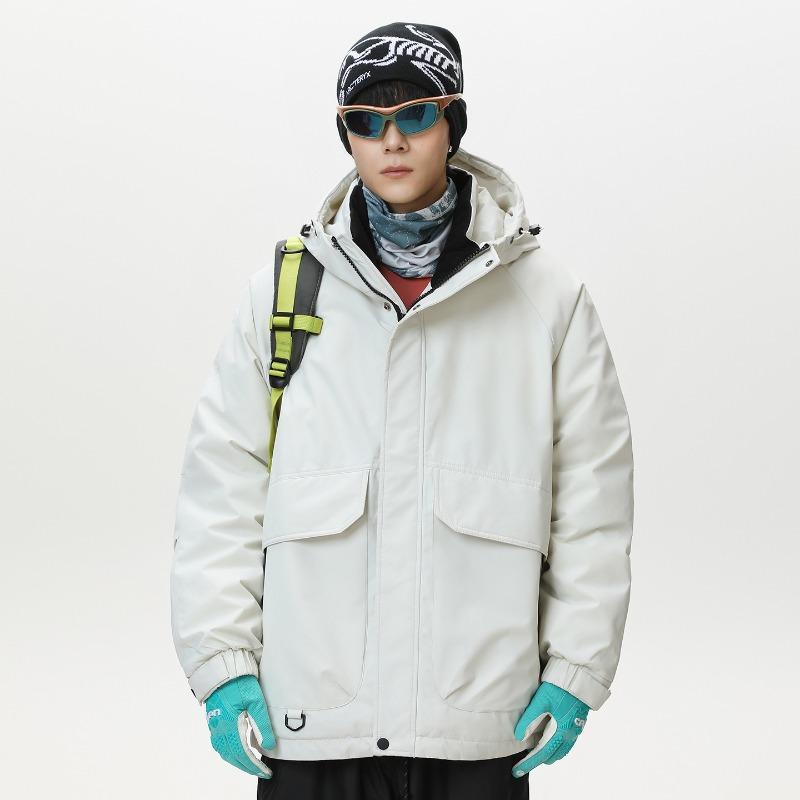 % down new national standard white duck down jacket men and women winter loose pie overcome thickened hooded jacket men