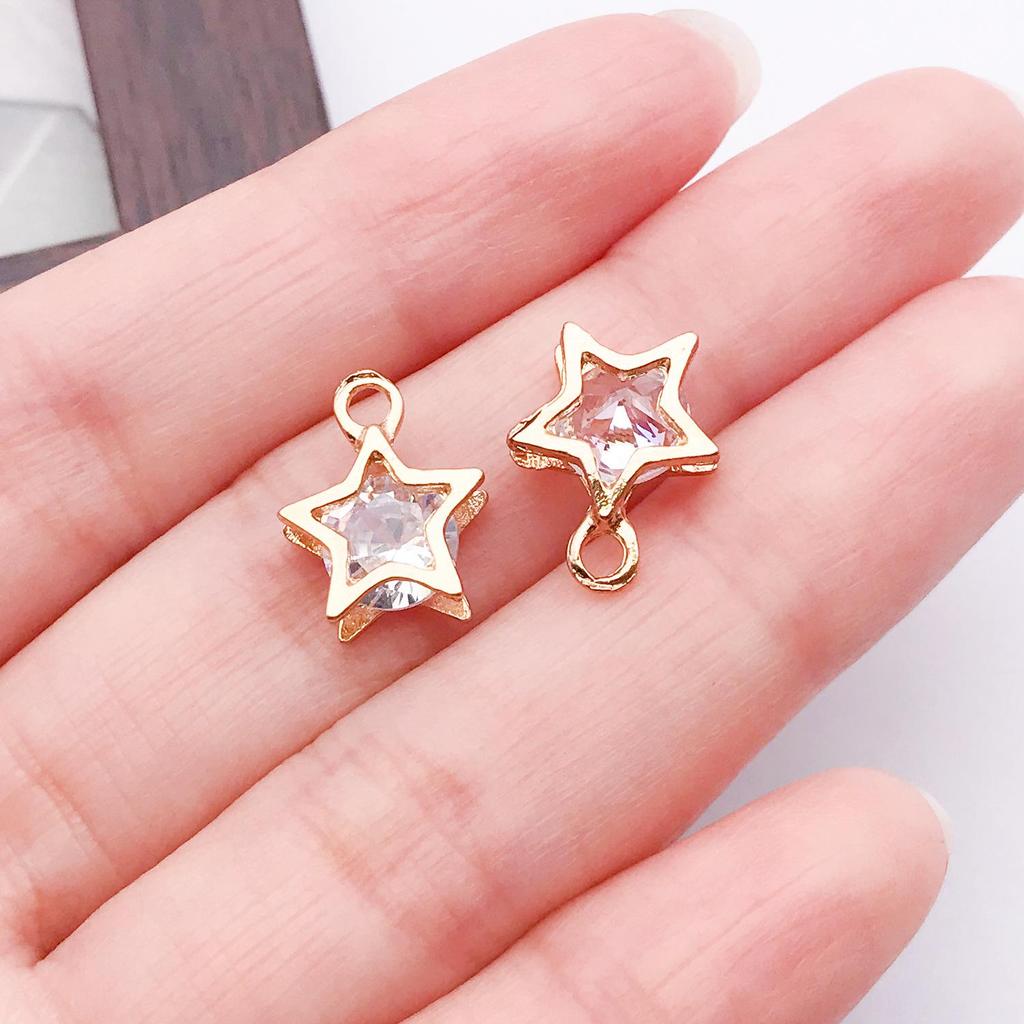 D.I.Y. Jewelry Accessory Kit: Alloy Star, Teardrop, Heart, and Plum Blossom Pendants for Necklaces & Earrings