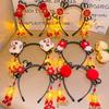 Flower Tassel Luminous Lantern Headband Chinese Style New Year Headdress  Children