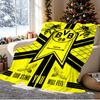 Borussia Dortmund Pattern Blanket for Home Decoration, Bed, Sofa, Car Travel, Camping, Suitable for All Seasons, Birthday Christmas Gift