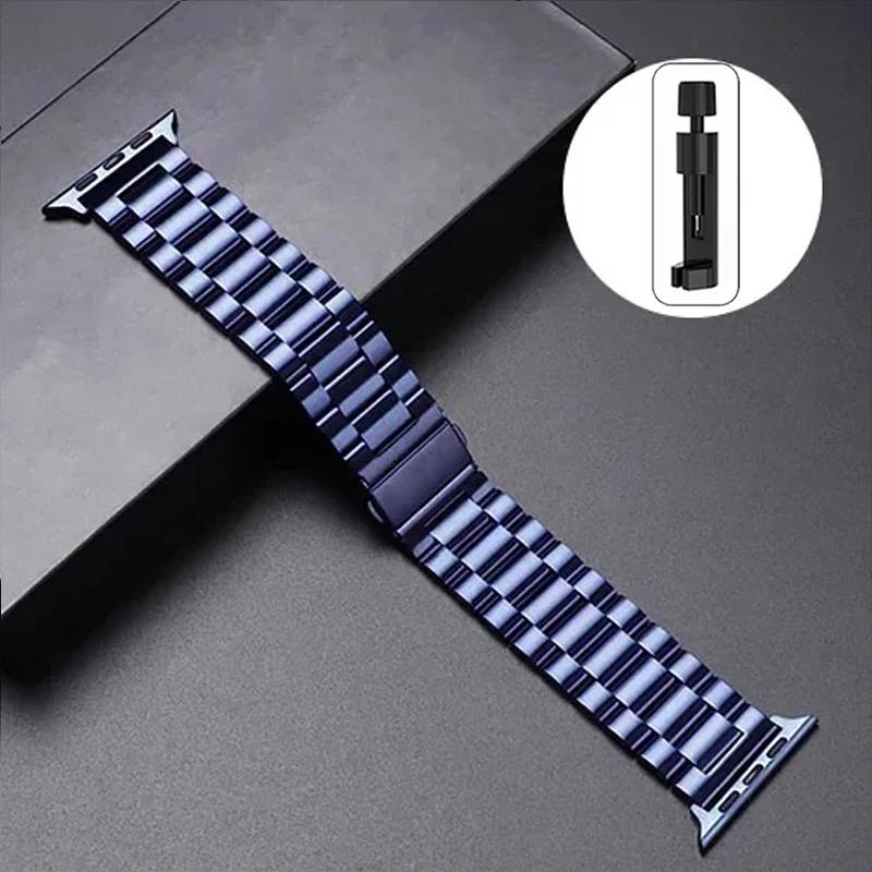 Stainless Steel Strap For Apple Watch Ultra 2 49mm 45mm 41mm 40mm 44mm 46mm Watch Strap Metal Bracelet For iWatch 10 9 8 7 6 5 4