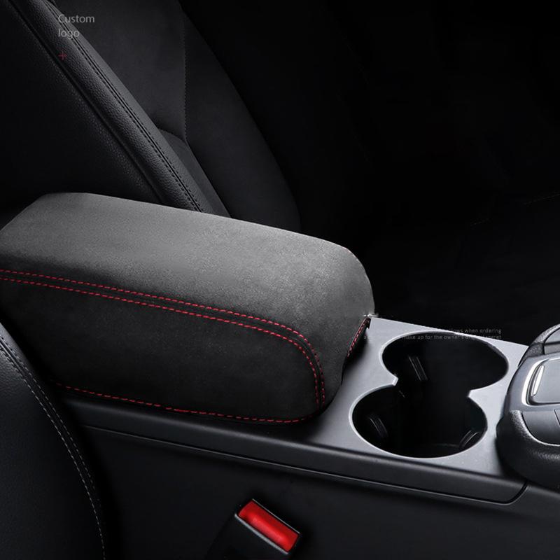 AABKV1 Per Porsche Mancan 2014-2024 2023 Auto Camoscio Bracciolo Scatola Cuscino Copertura Console Centrale Interna Bracciolo Pad Protettivo Guscio Custodia