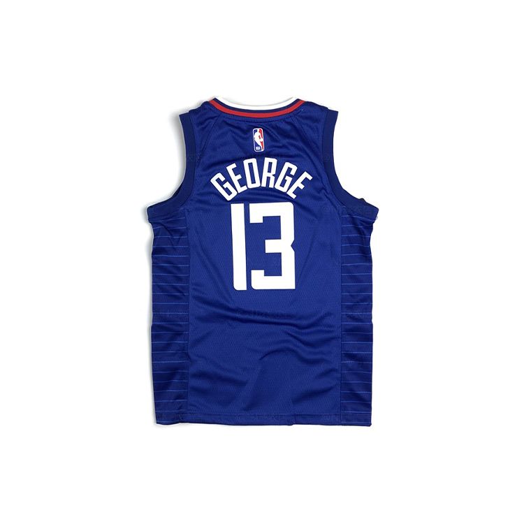 Nike Kids Basketball Jersey Los Angeles Clippers Paul George V-Neck Sleeveless Letter Number Print Kids jersey Blue 3Z2B7BZ2P-LAC