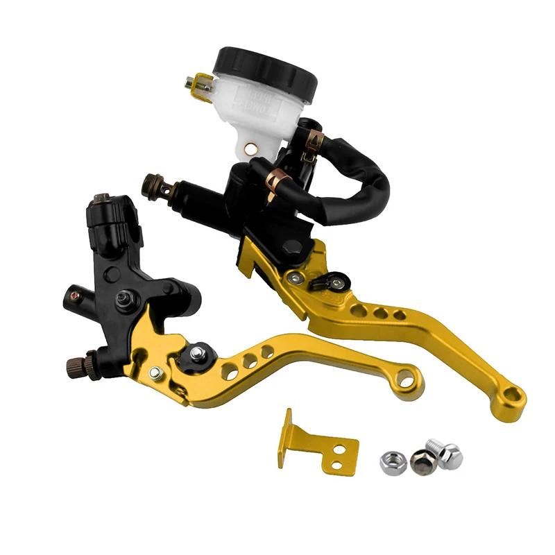 

HAOTOM Left+Right/Set Universal 7/8 22mm Motorcycle Clutch Brake Master Cylinder Reservoir Levers Kit Fluid Reservoir Set золотой