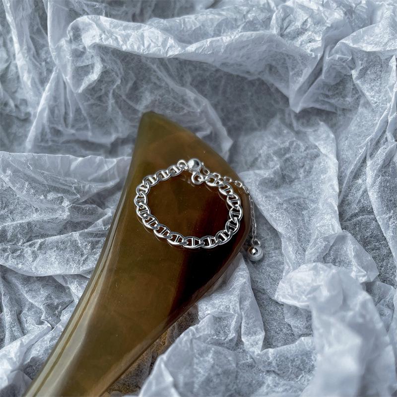 Su Chuang S925 Sterling Silver Adjustable Chain Finger Ring - Korean Dongdaemun Style Women s Fashion Adjustable