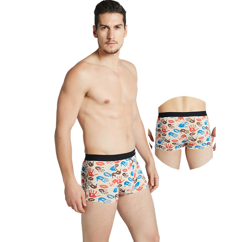 SUNIU Men's Boxer Briefs, Breathable, Moisture-Wicking Cotton Underwear Set, 5-Pack (L/Waist: 66-75cm, [A] 5-Pack)