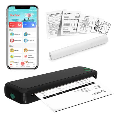 Mini-Drucker A4 Tragbarer Thermodrucker Tintenlos BT Reise Drahtloser Mobiler Reise-Drucker Verbunden mit Handys Büro