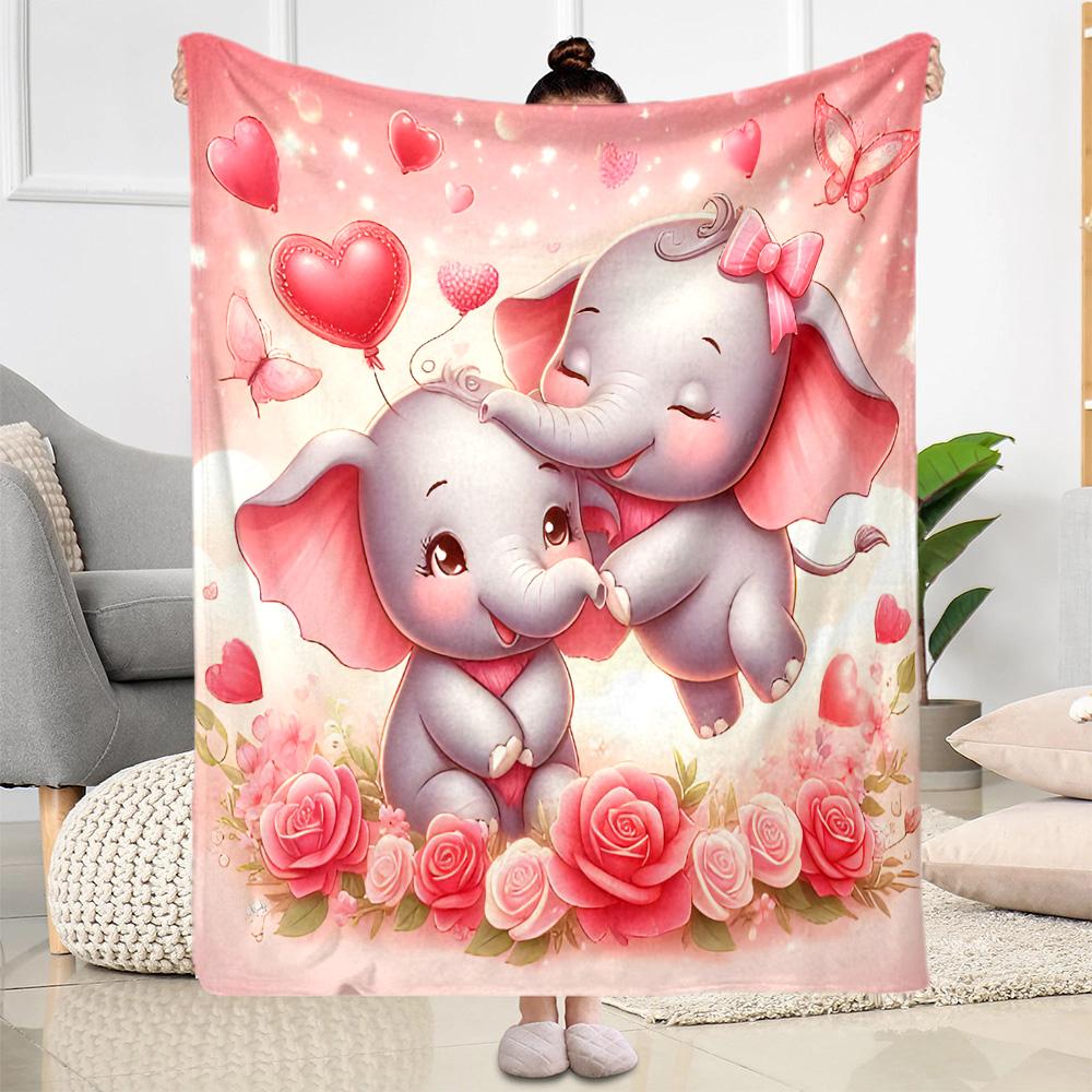 Colorful Elephant Garden Blanket Suitable for Offices, Travel, Living Rooms Also a Good Gift for Friends and Family Suitable for All Seasons.
