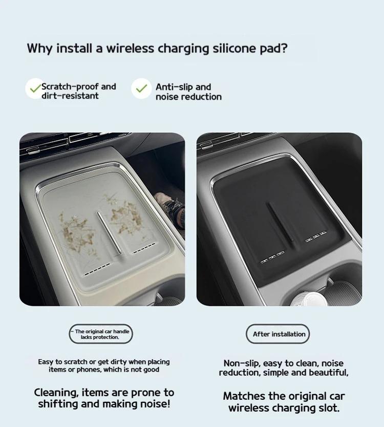 Suitable for 24 Xiaopeng P7 + wireless charging silicone pads car interiors non-slip and dust-proof pads car charging pads