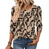 T-shirt da Donna alla Moda a Manica a Tre Quarti con Girocollo Top Casual per l'Uso Quotidiano