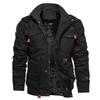 Autumn and Winter Men's Hooded Fleece Thickened Jacket Large Size Cotton Medium and Long Tooling Washed Jacket Men
