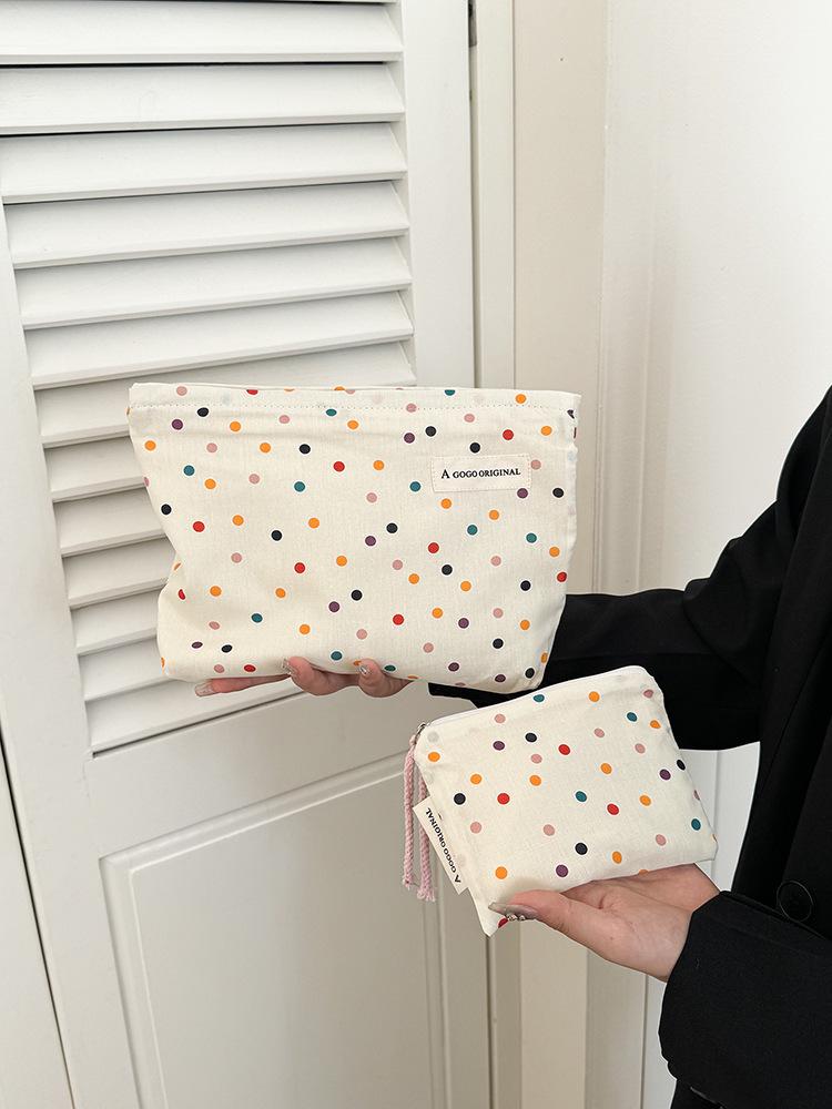 Borsa Trucco & Skincare Stile Coreano Cuore di Pesca - Pochette Quadrata Portatile per Monete & Oggetti Vari