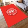 Denmark DBU Football Logo Red Circle Design Rug Non-slip rug suitable for living room and bedroom sofas